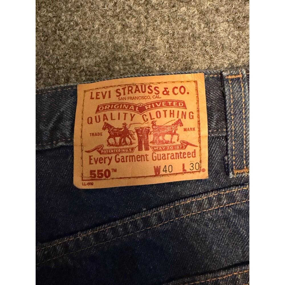 Levi's 550 Men's Jeans 40x30 Dark Wash Blue Relaxed Fit 100% Cotton Colombia - Picture 5 of 9